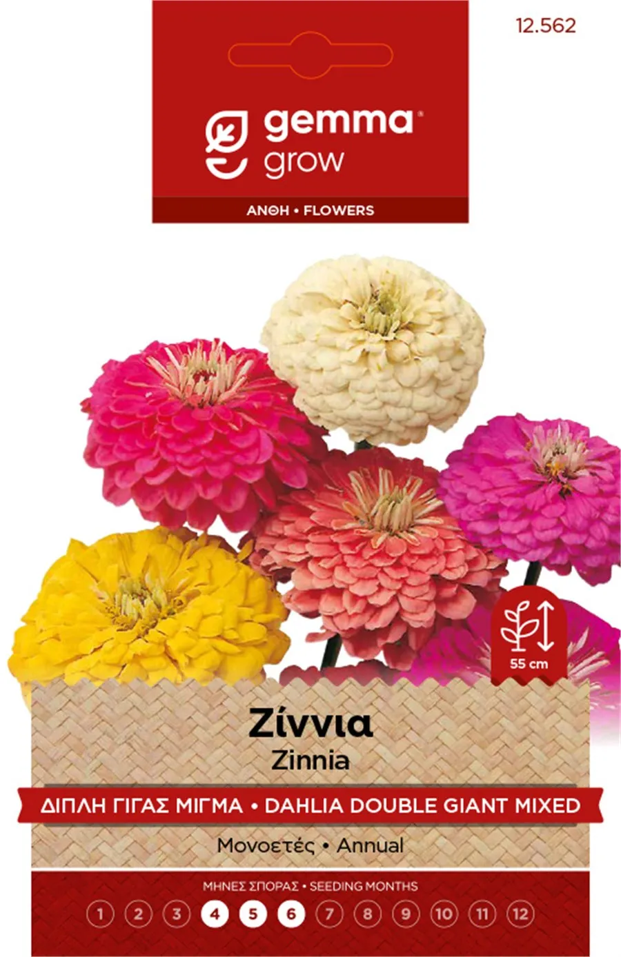 MyAgroMarket Ζίννια Διπλή Μίγμα σπόροι 0,1gr μονοετές