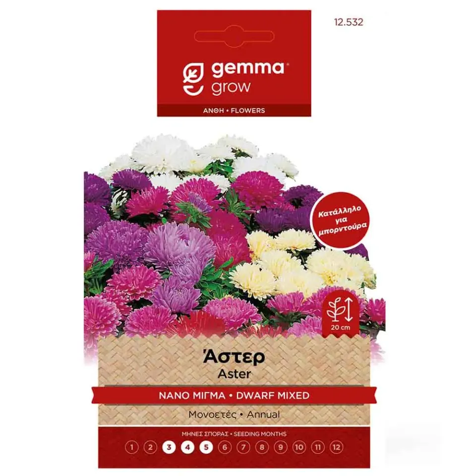 MyAgroMarket Άστερ Νάνο Μίγμα σπόροι 1gr μονοετές