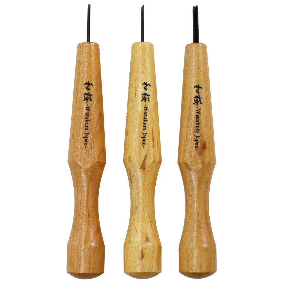 Wazakura Chisel Kit 1.5mm σετ σκαρπέλα ξύλου 3τμχ jin