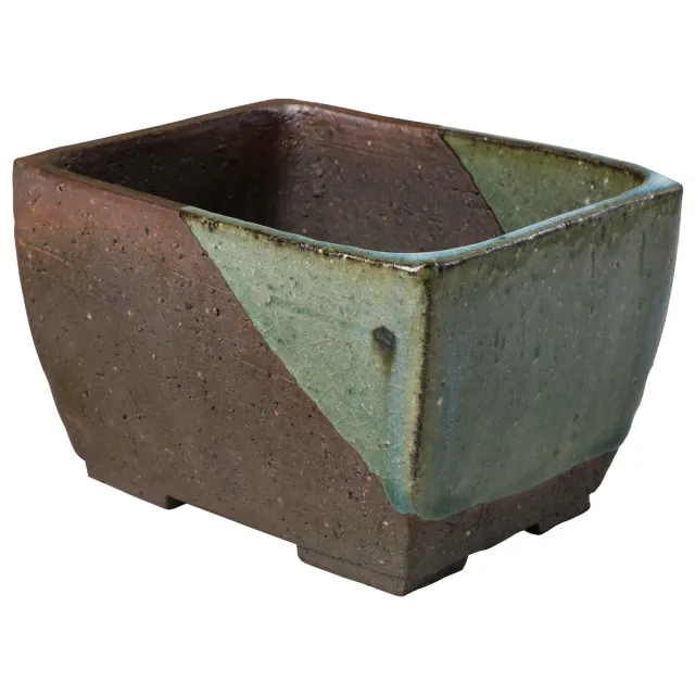 Wazakura Tokoname γλάστρα μπονσάι ορθογώνια 135mm πράσινη