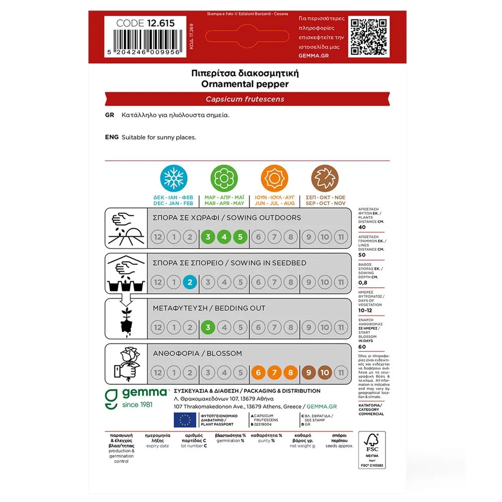 MyAgroMarket πιπεριά διακοσμητική σπόροι 0,2gr γλάστρας