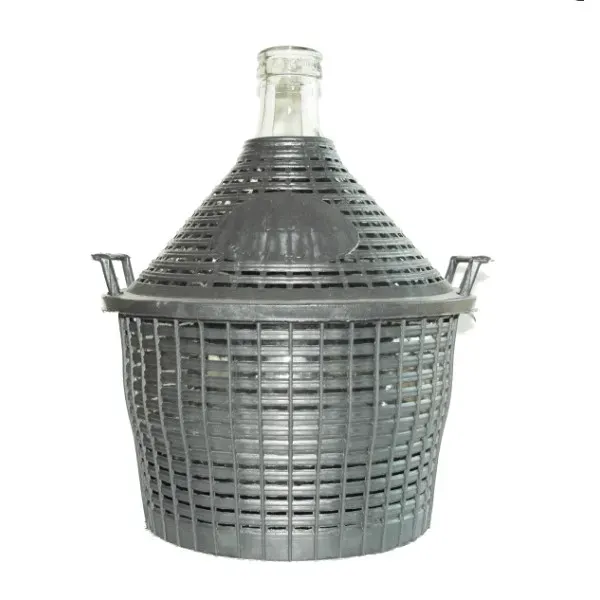 MyAgroMarket νταμιτζάνα γυάλινη 10lt για κρασί με προστατευτικό