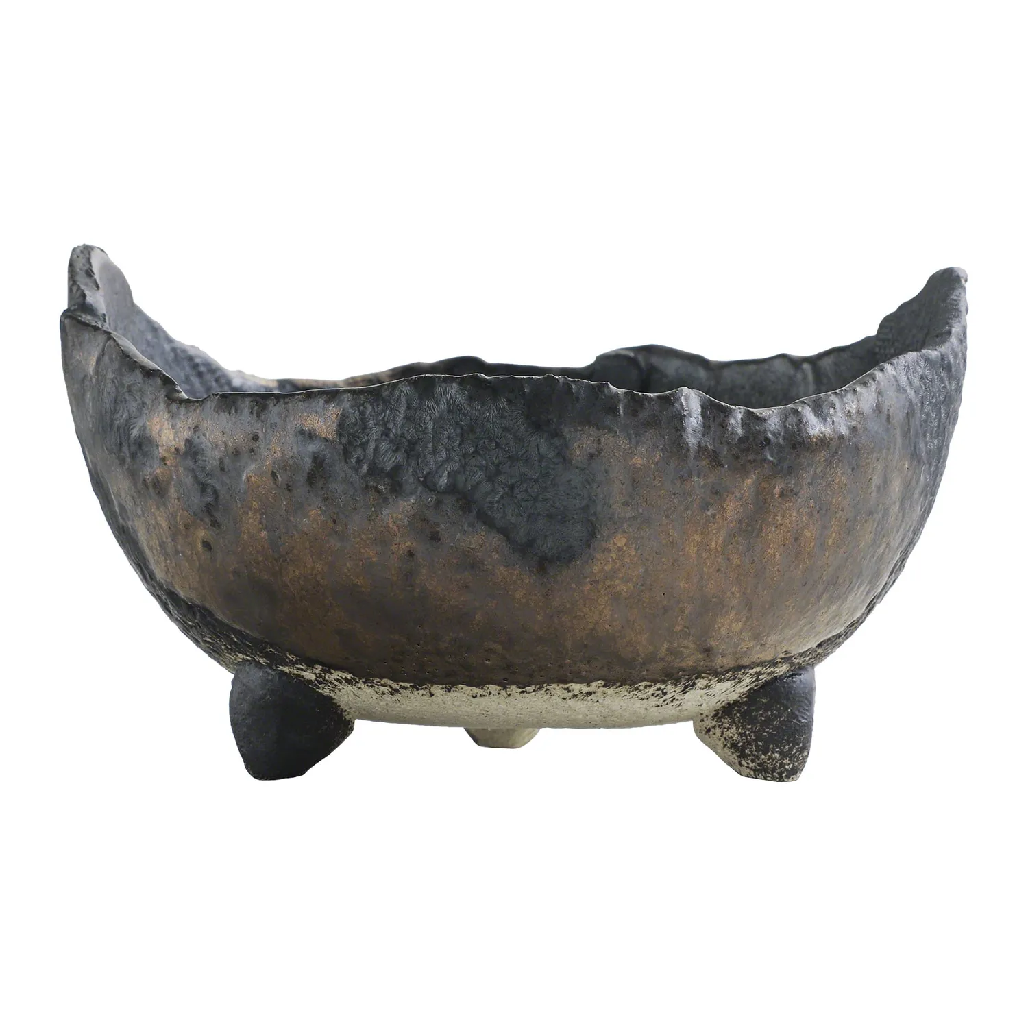 Wazakura Banko Crescent Γλάστρα 120mm Μαύρη Καφέ