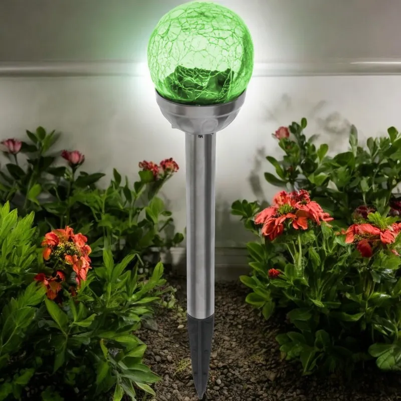 MyAgroMarket γυάλινη μπάλα ηλιακό φωτιστικό κήπου RGB LED