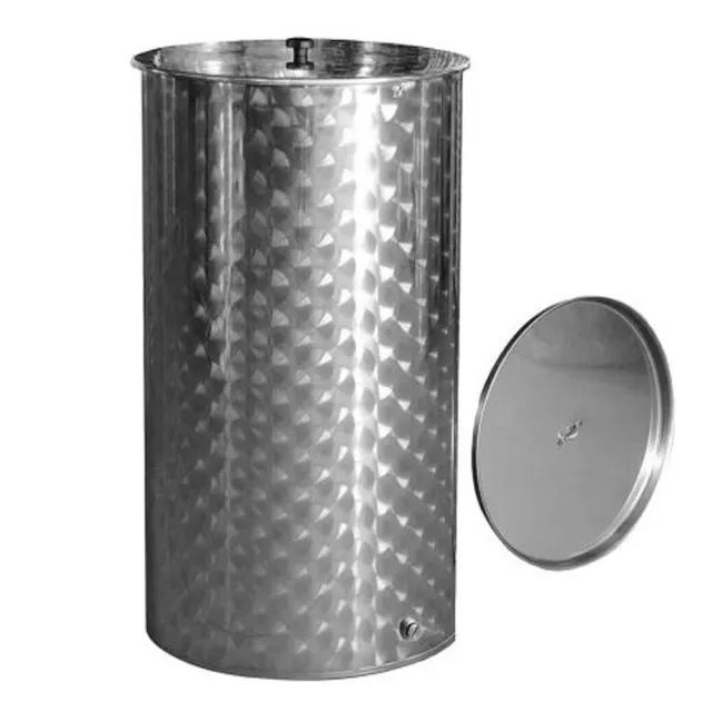 MyAgroMarket Δοχείο Inox Φαρδύ Καπάκι 50lt με Κάνουλα