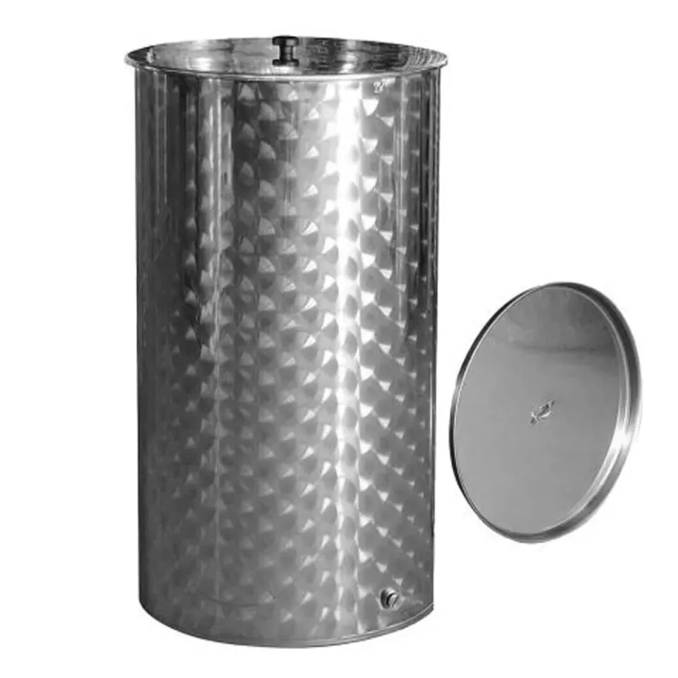 MyAgroMarket Δοχείο Inox Φαρδύ Καπάκι 50lt με Κάνουλα