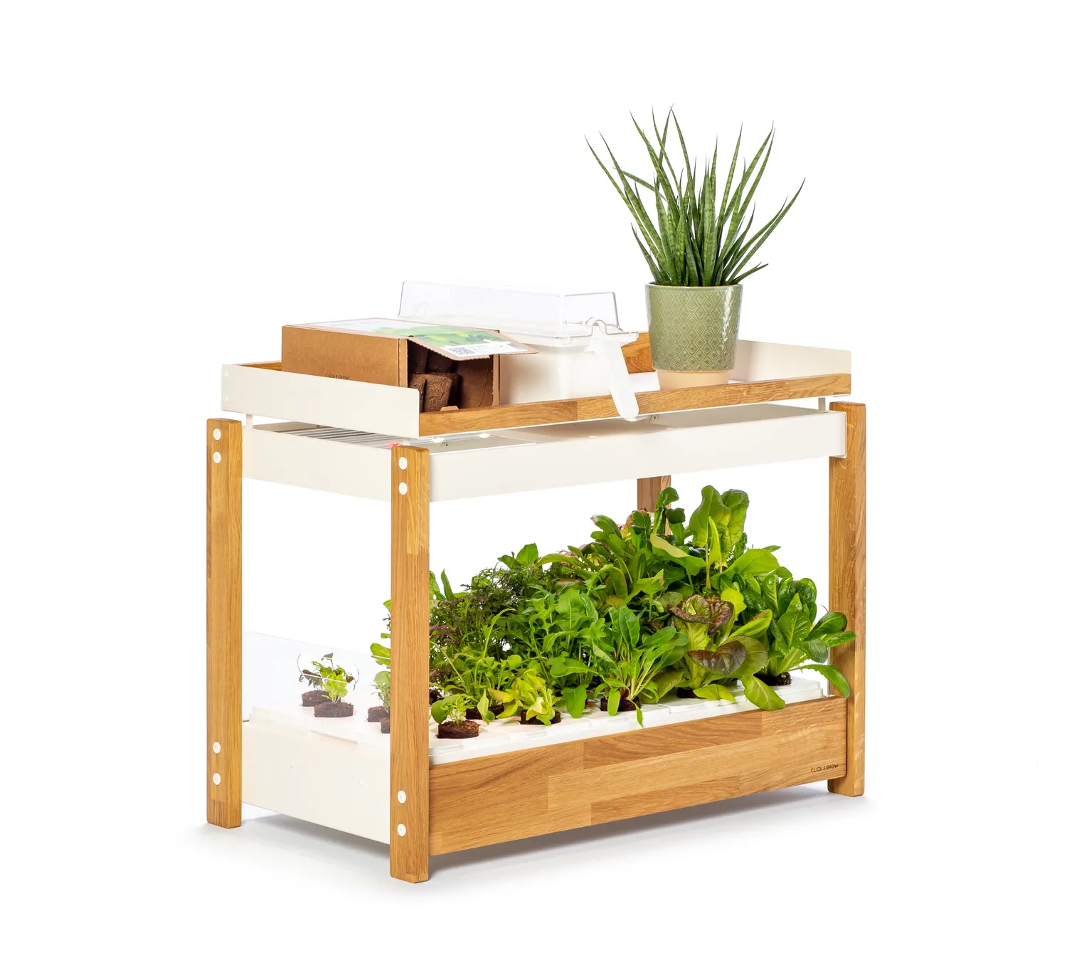 Click and Grow 25 ράφι ξύλινο δρυς λευκό ανθεκτικό