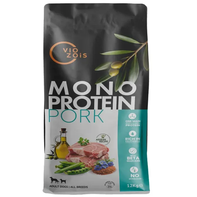 Viozois Monoprotein Pork Τροφή Σκύλου 12kg με Χοιρινό