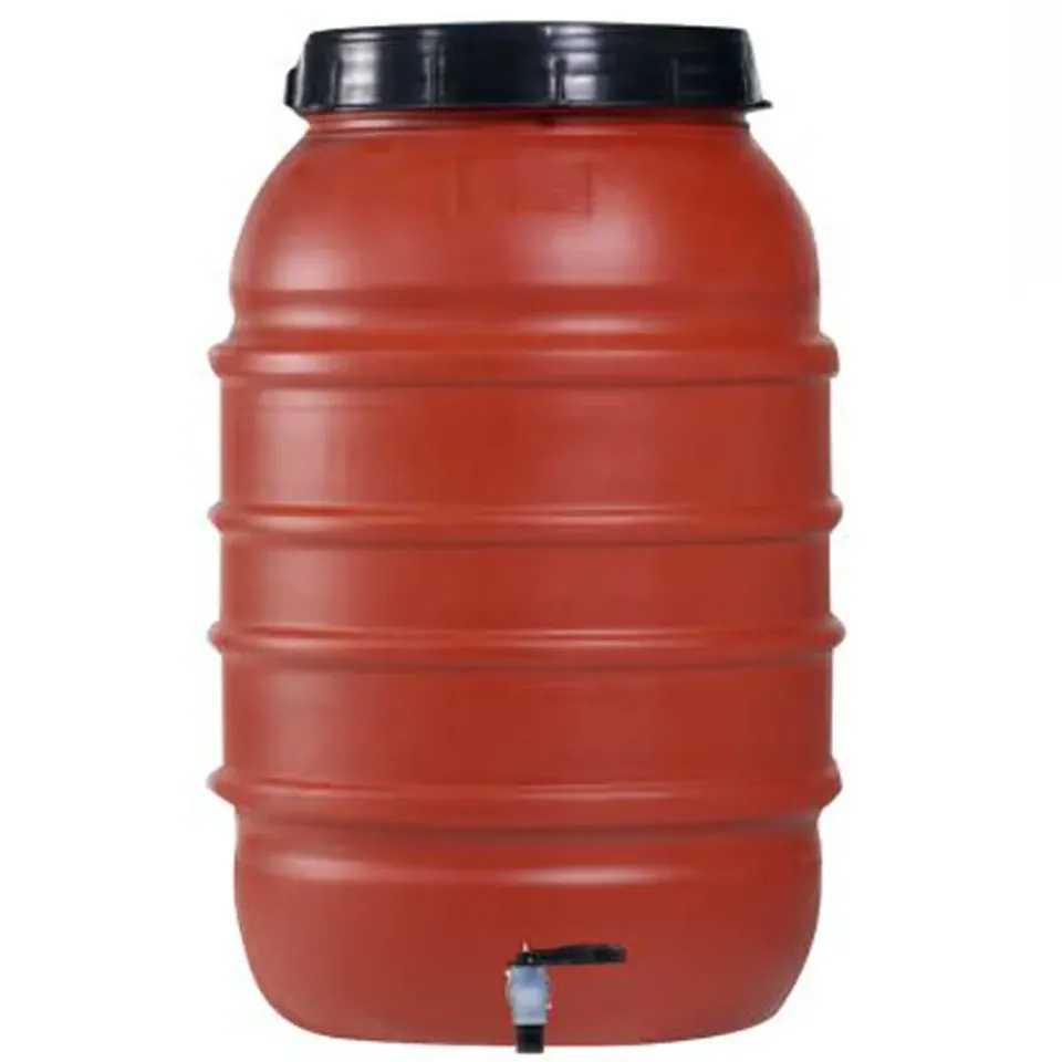 MyAgroMarket βαρέλι πλαστικό 200lt με κάνουλα καφέ