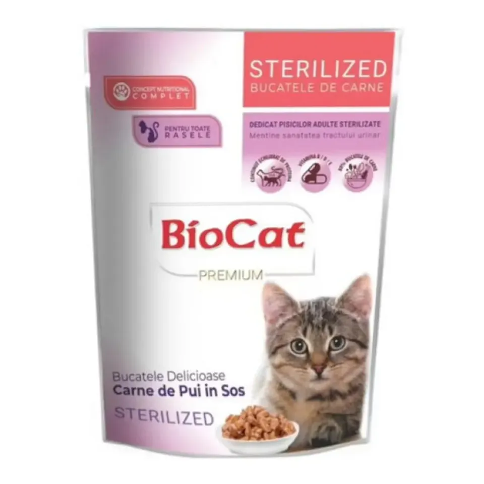 Biocat Sterilized υγρή τροφή γάτας 85gr κοτόπουλο