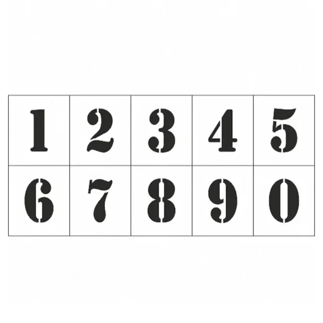 MyAgroMarket στένσιλ αριθμοί 0-9 πλαστικό 8x8cm