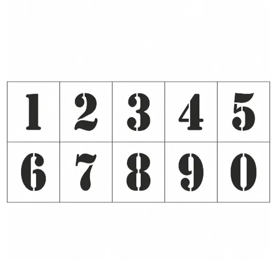 MyAgroMarket στένσιλ αριθμοί 0-9 πλαστικό 8x8cm