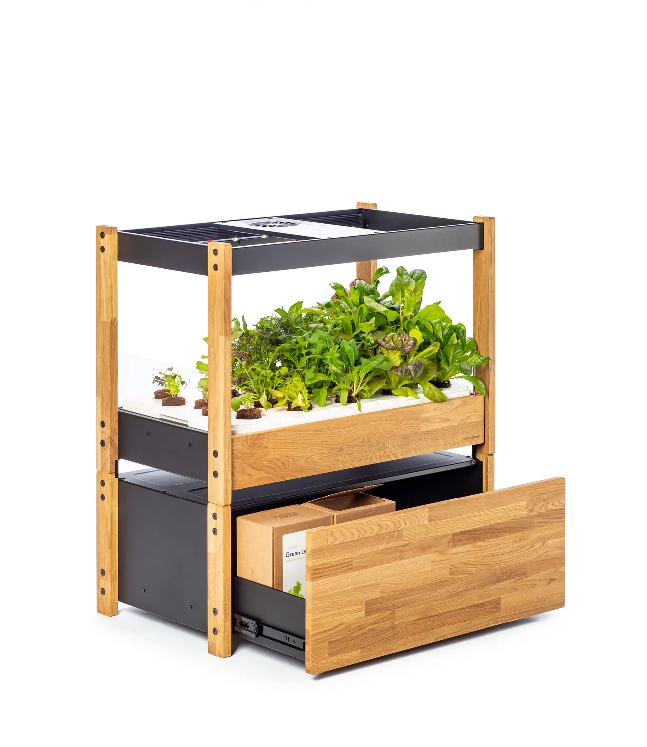 Click and Grow 25 συρταριέρα λευκή δρυς 75x43x30