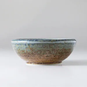 Wazakura Minoyaki Στρογγυλό Βάζο Ikebana 128mm Καφέ Μπλε