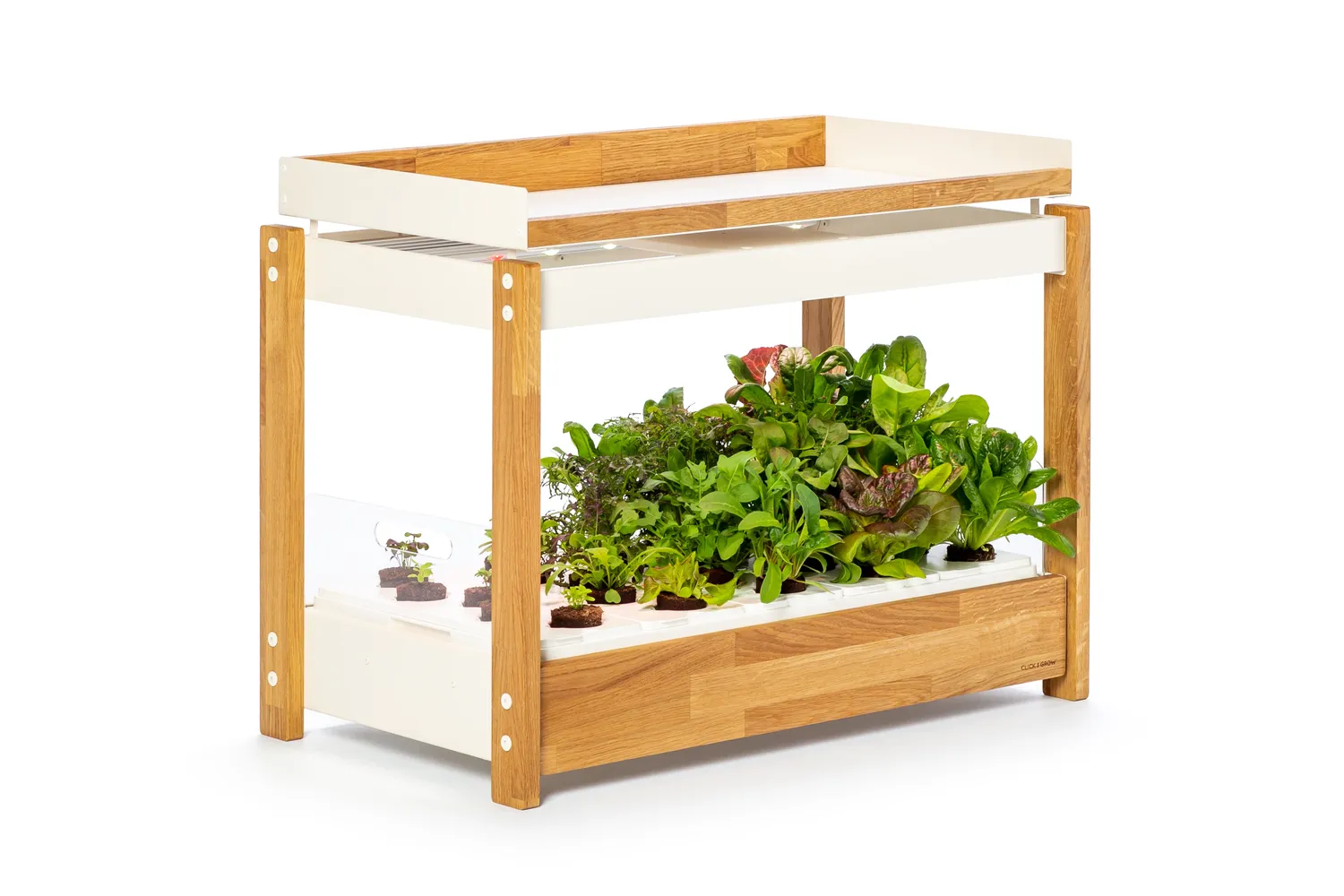 Click and Grow 25 ράφι ξύλινο δρυς λευκό ανθεκτικό