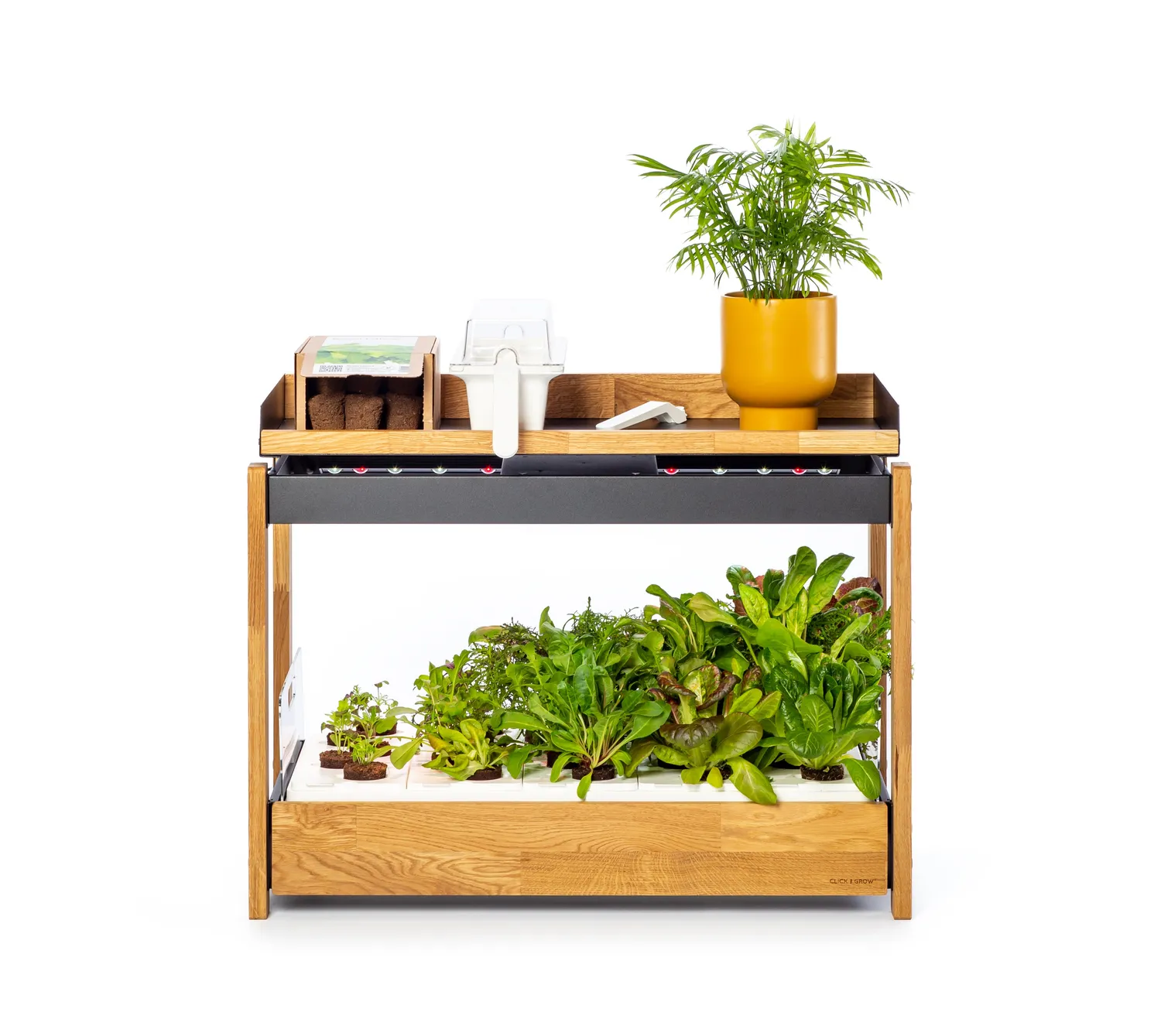 Click and Grow 25 ράφι ξύλινο δρυς λευκό ανθεκτικό