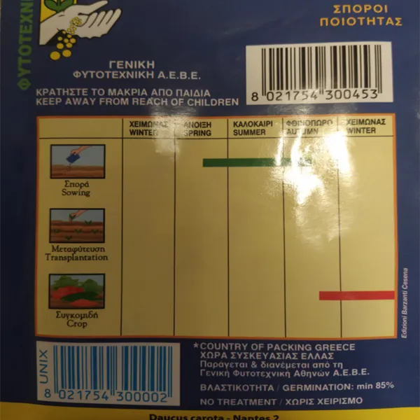MyAgroMarket Καρότο Νάντης βιολογικοί σπόροι ρίζα 14εκ