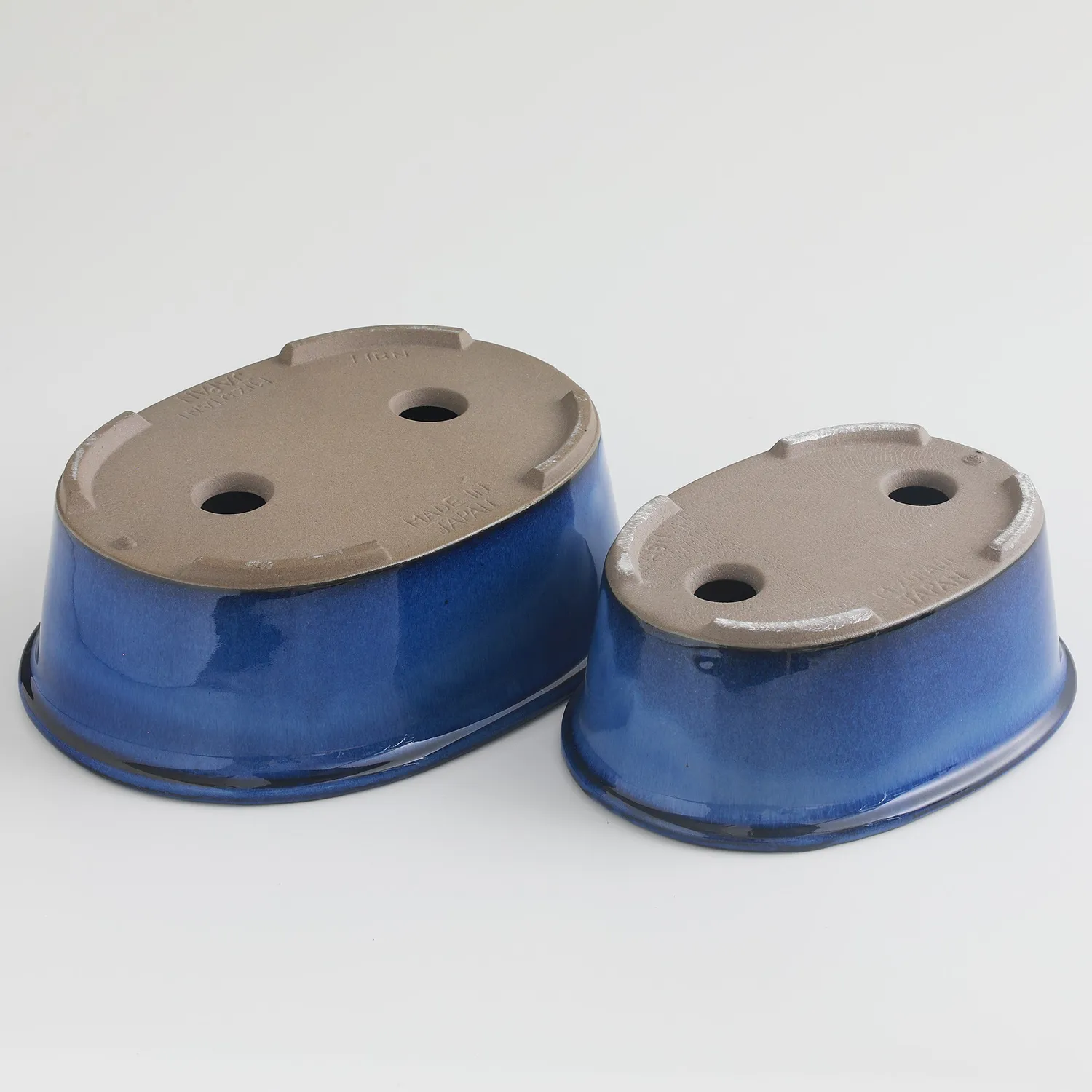 Wazakura Banko Οβάλ Γλάστρες Bonsai 2τμχ Namako Blue