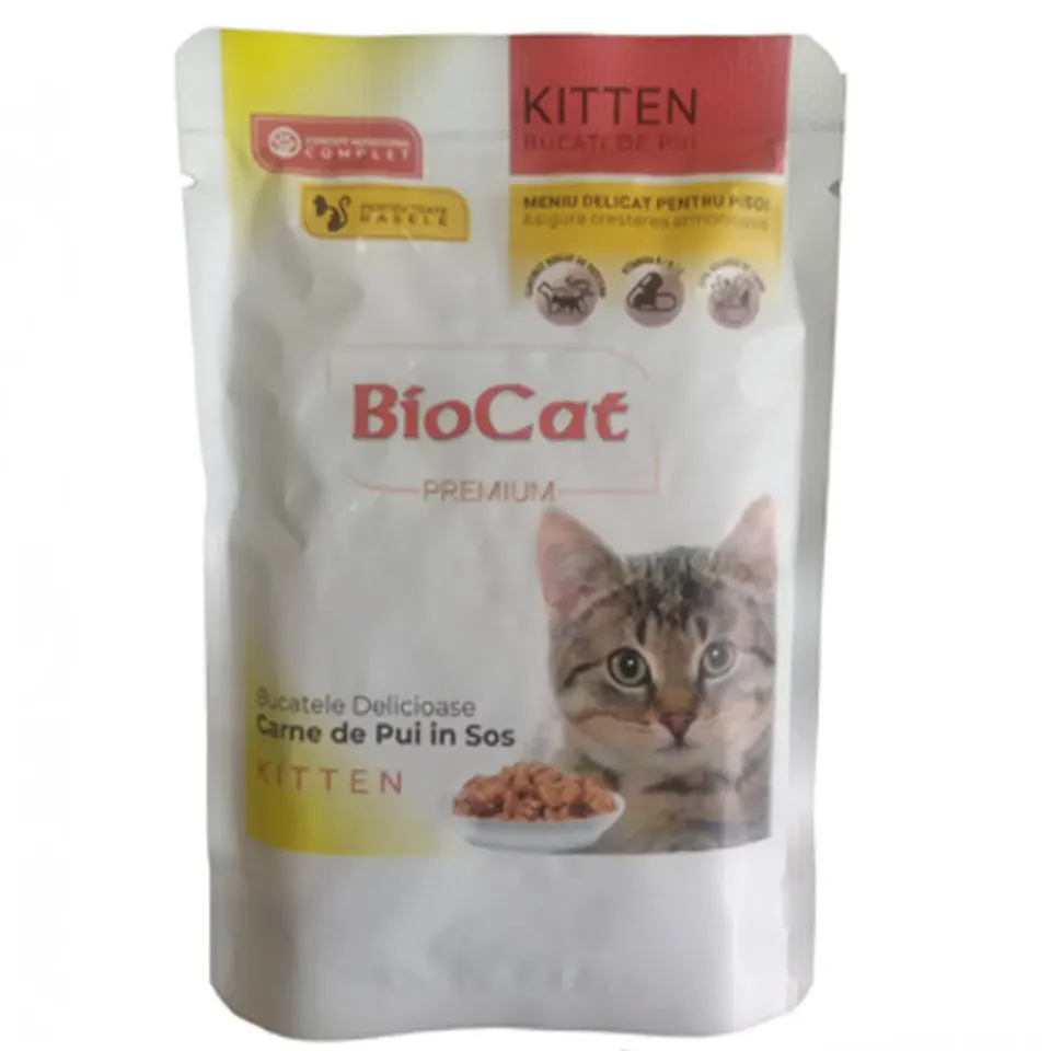 Biocat Premium υγρή τροφή για γατάκια 85gr κοτόπουλο