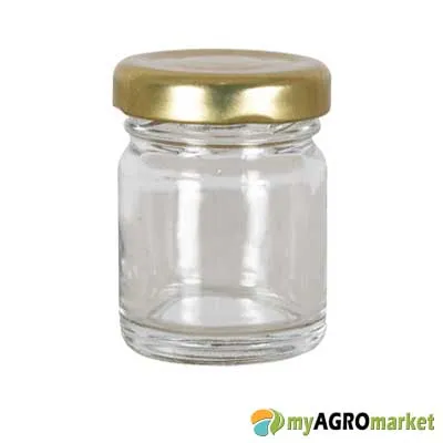 MyAgroMarket Βάζο γυάλινο 42ml Φ43 διάφανο χωρίς καπάκι