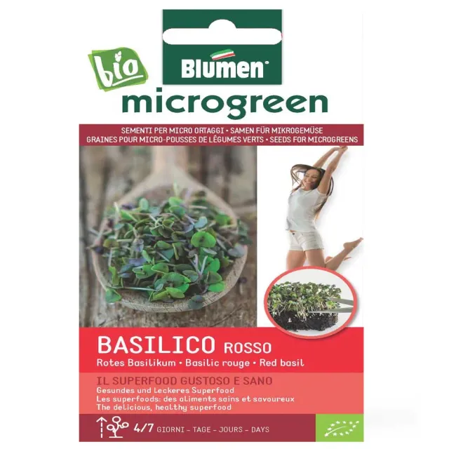 MyAgroMarket κόκκινος βασιλικός σπόροι microgreens 10gr βιολογικοί